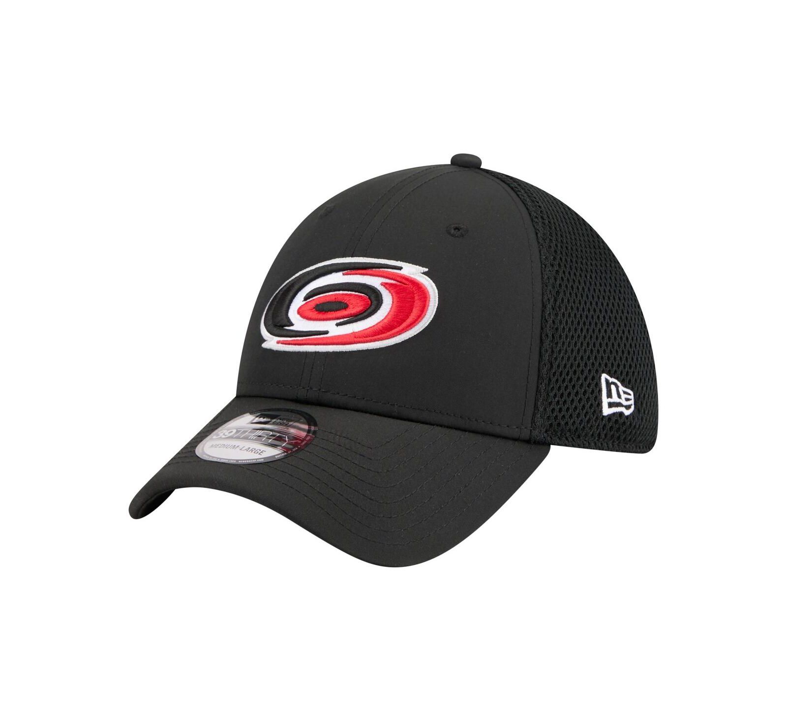 New Era Men's Black Carolina Hurricanes Logo 39THIRTY Flex Hat