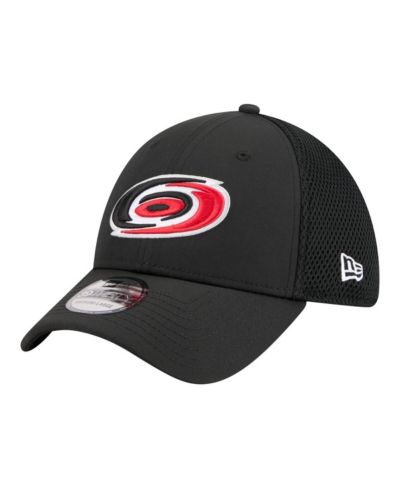 New Era Men's Black Carolina Hurricanes Logo 39THIRTY Flex Hat