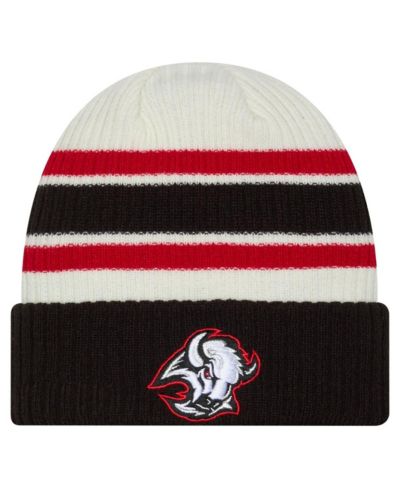 New Era Men's Cream/Black Buffalo Sabres Vintage Cuffed Knit Hat