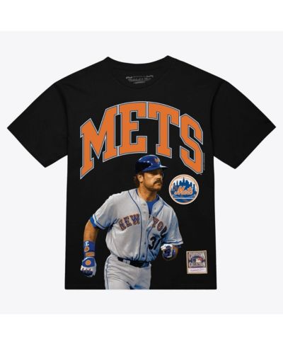 Mitchell & Ness Мужская Mike Piazza Black New York Mets Photo Arch Player Graphic T-Shirt