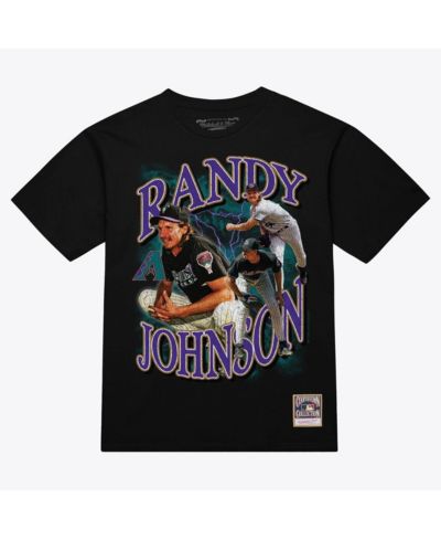 Mitchell & Ness Men's Randy Johnson Black Arizona Diamondbacks Legendary Collage Player T-Shirt