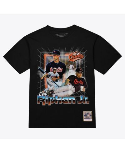 Mitchell & Ness Men's Cal Ripken Jr. Black Baltimore Orioles Legendary Collage Player T-Shirt