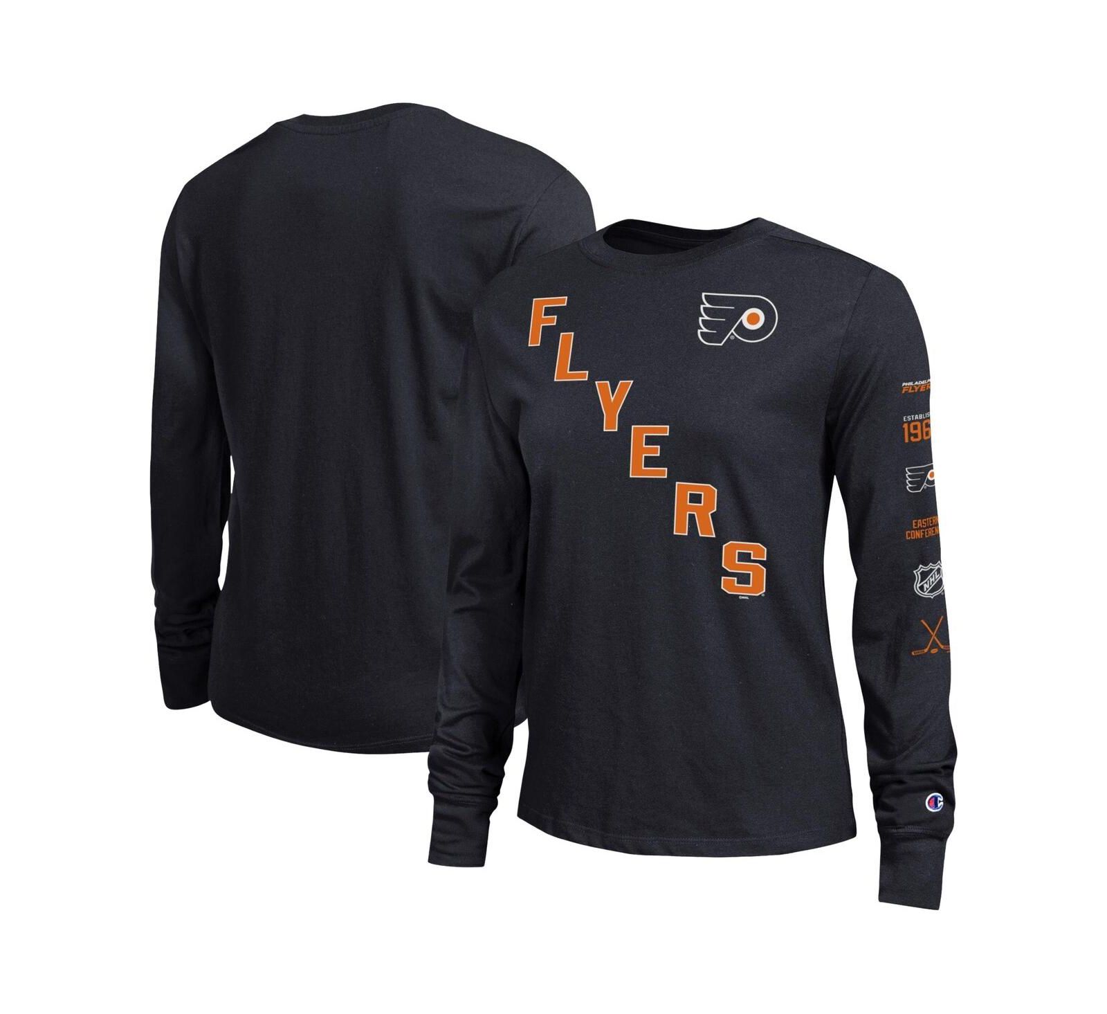 Женская футболка Champion Black Philadelphia Flyers с длинным рукавом