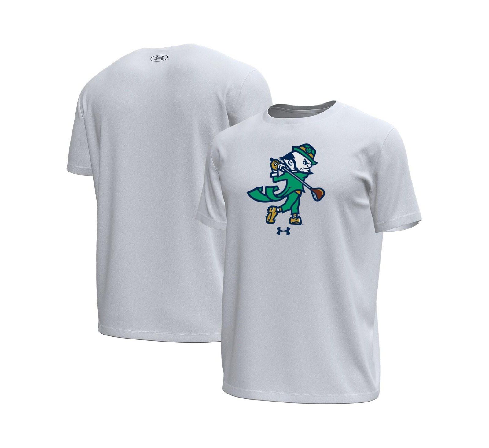 Under Armour Men's White Notre Dame Fighting Irish Golf Leprechaun Tech Stretch T-Shirt