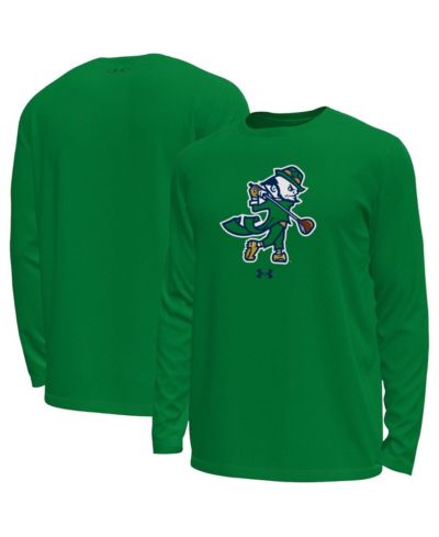 Мужская футболка Under Armour Kelly Green Notre Dame Fighting Irish Golf Leprechaun Tech Stretch Long Sleeve