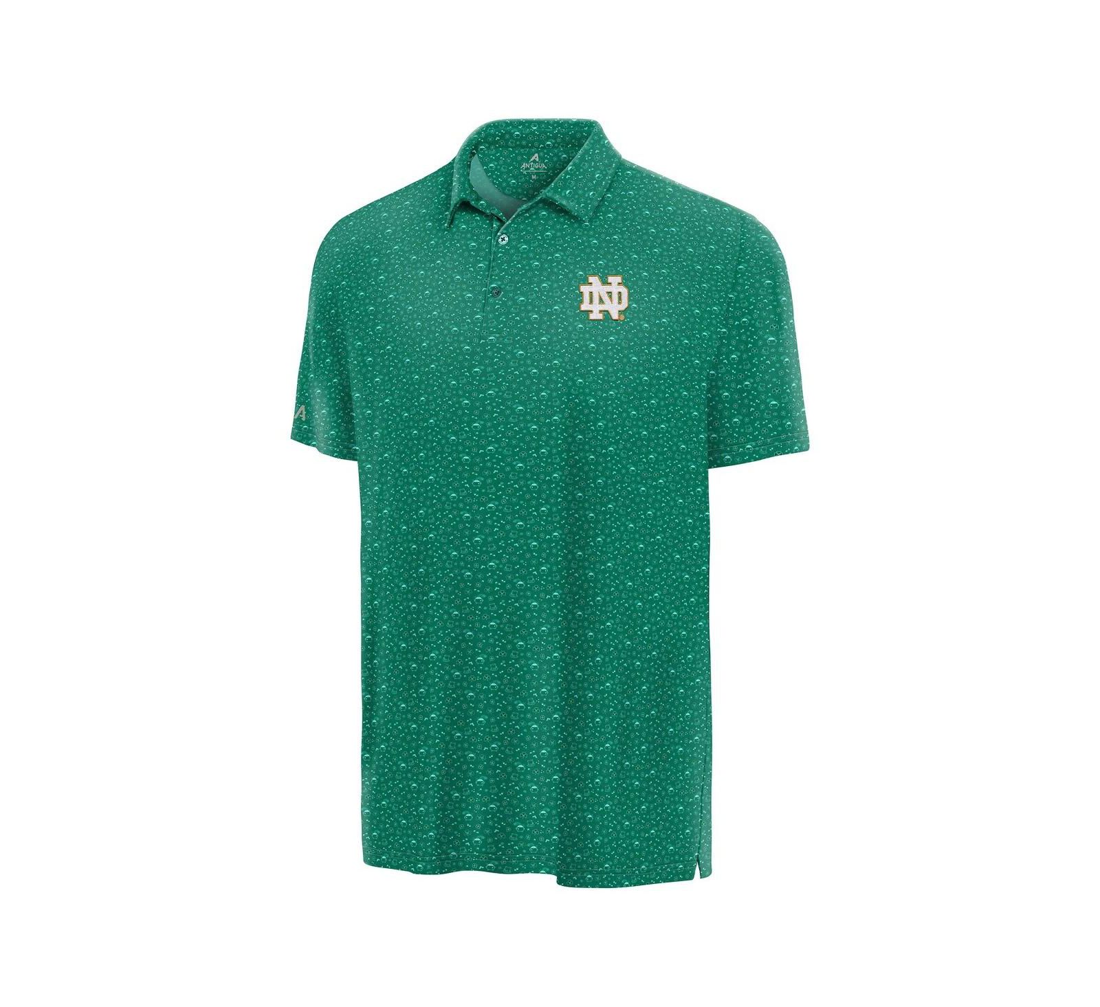 Antigua Men's Green Notre Dame Fighting Irish Lucky Run Polo Shirt
