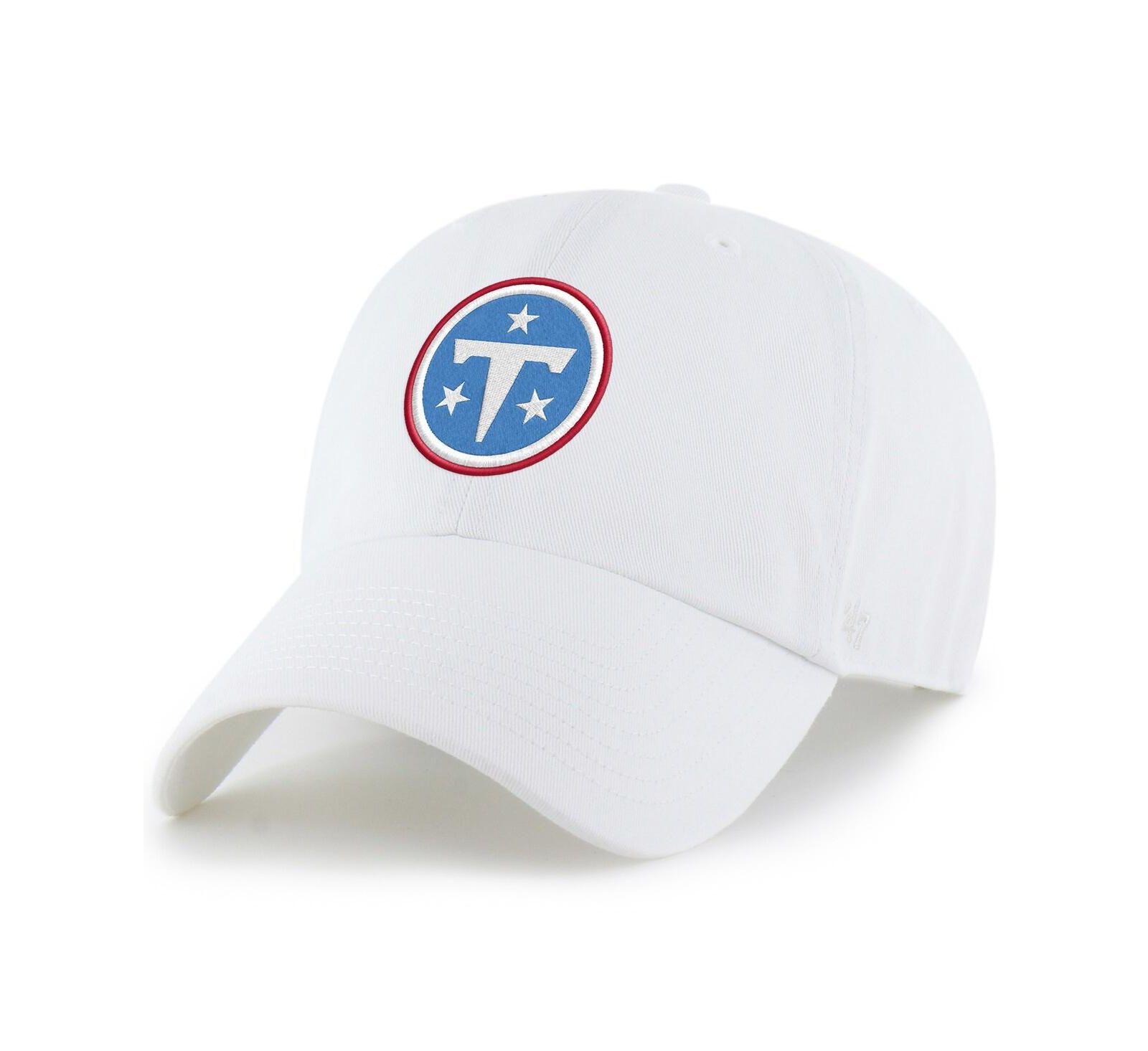 '47 Brand Men's White Tennessee Titans Primary Logo Clean Up Adjustable Hat