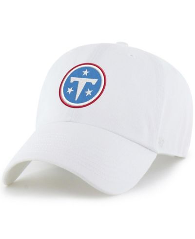 '47 Brand Men's White Tennessee Titans Primary Logo Clean Up Adjustable Hat