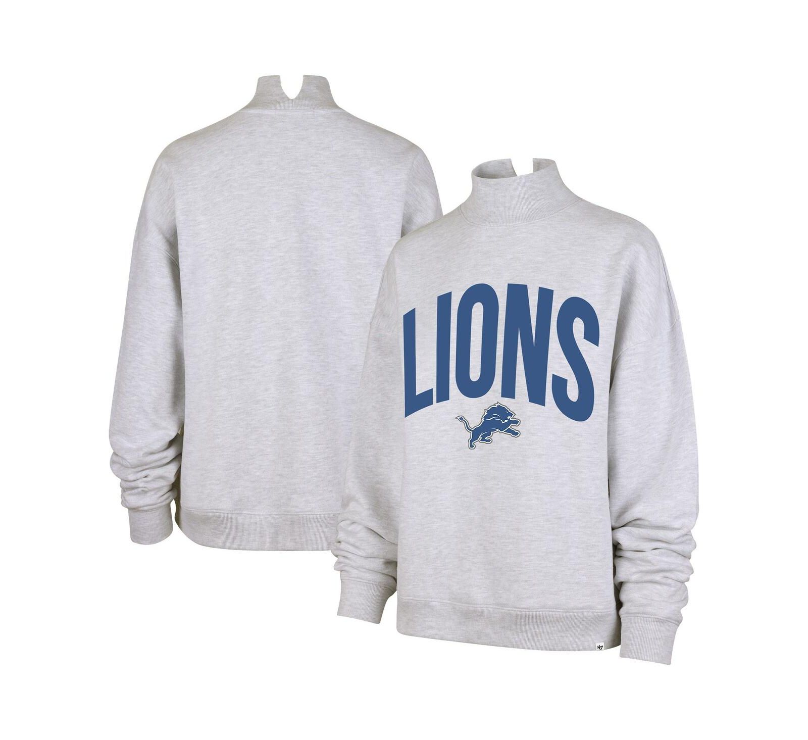 Женский свитшот '47 Brand Gray Detroit Lions Subtle Muse Mock Neck