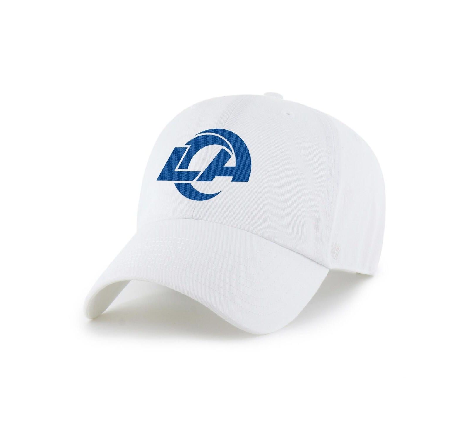 '47 Brand Men's White Los Angeles Rams Primary Logo Clean Up Adjustable Hat
