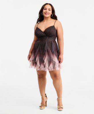 Женское короткое платье pear culture Plus Size Glitter Ombré Petal