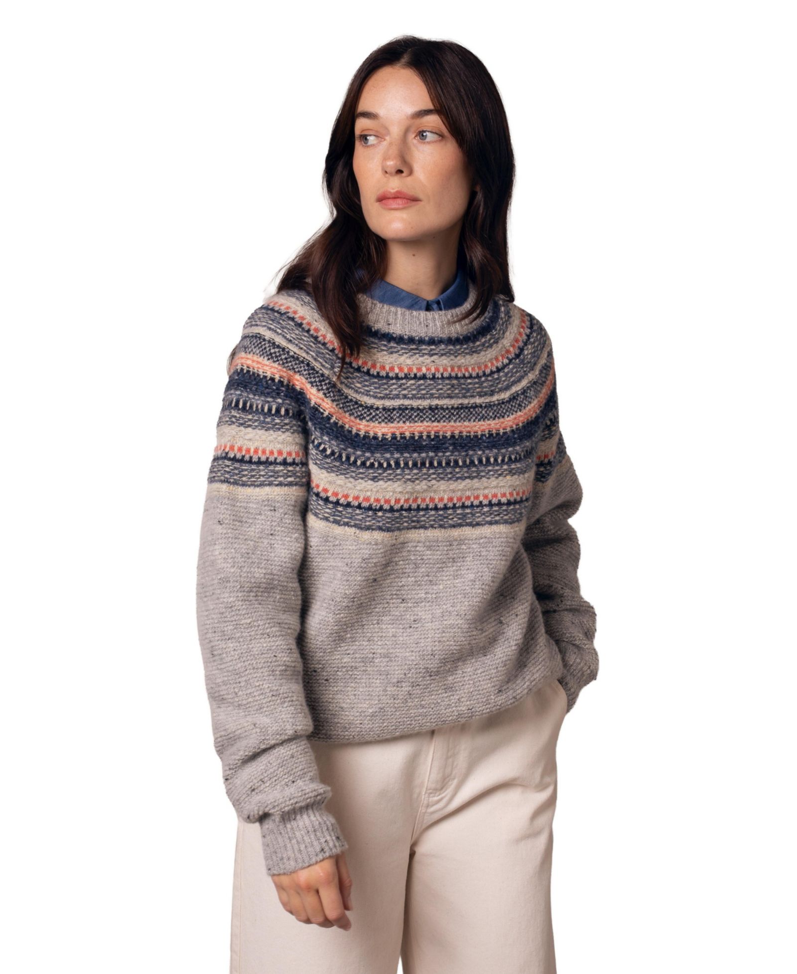 Женский свитер Celtic & Co. Stitchy Stripe Yoke