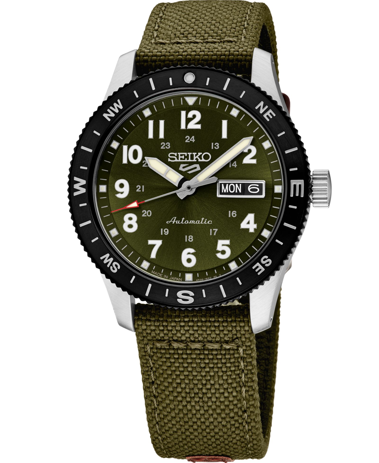 Мужские часы Seiko 5 Sports Green Nylon Strap 41mm