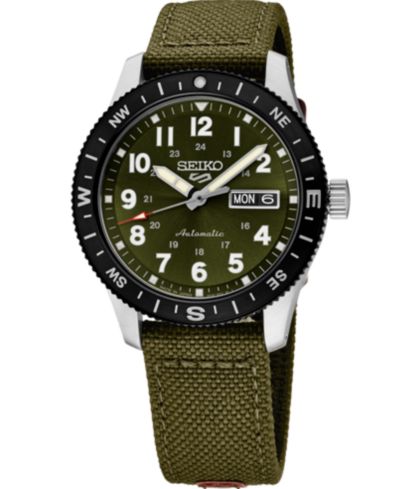 Мужские часы Seiko 5 Sports Green Nylon Strap 41mm