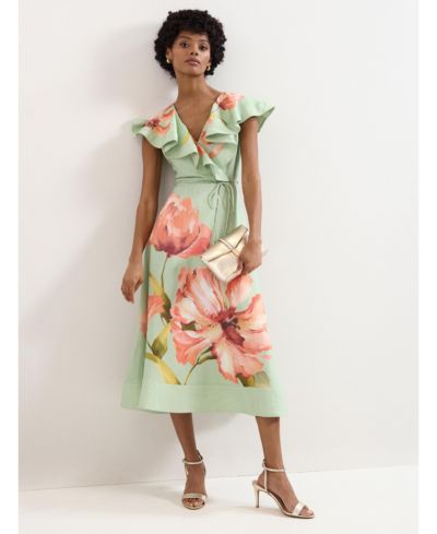 Phase Eight Женское цветочное платье Matilda Ruffle V-Neck