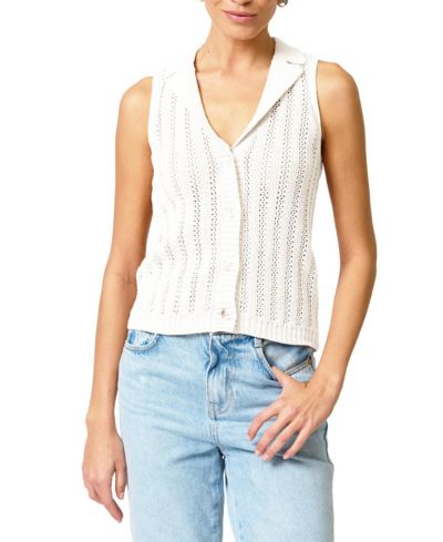 Central Park West Women's Francie Mesh Stitch Sleeveless Vest