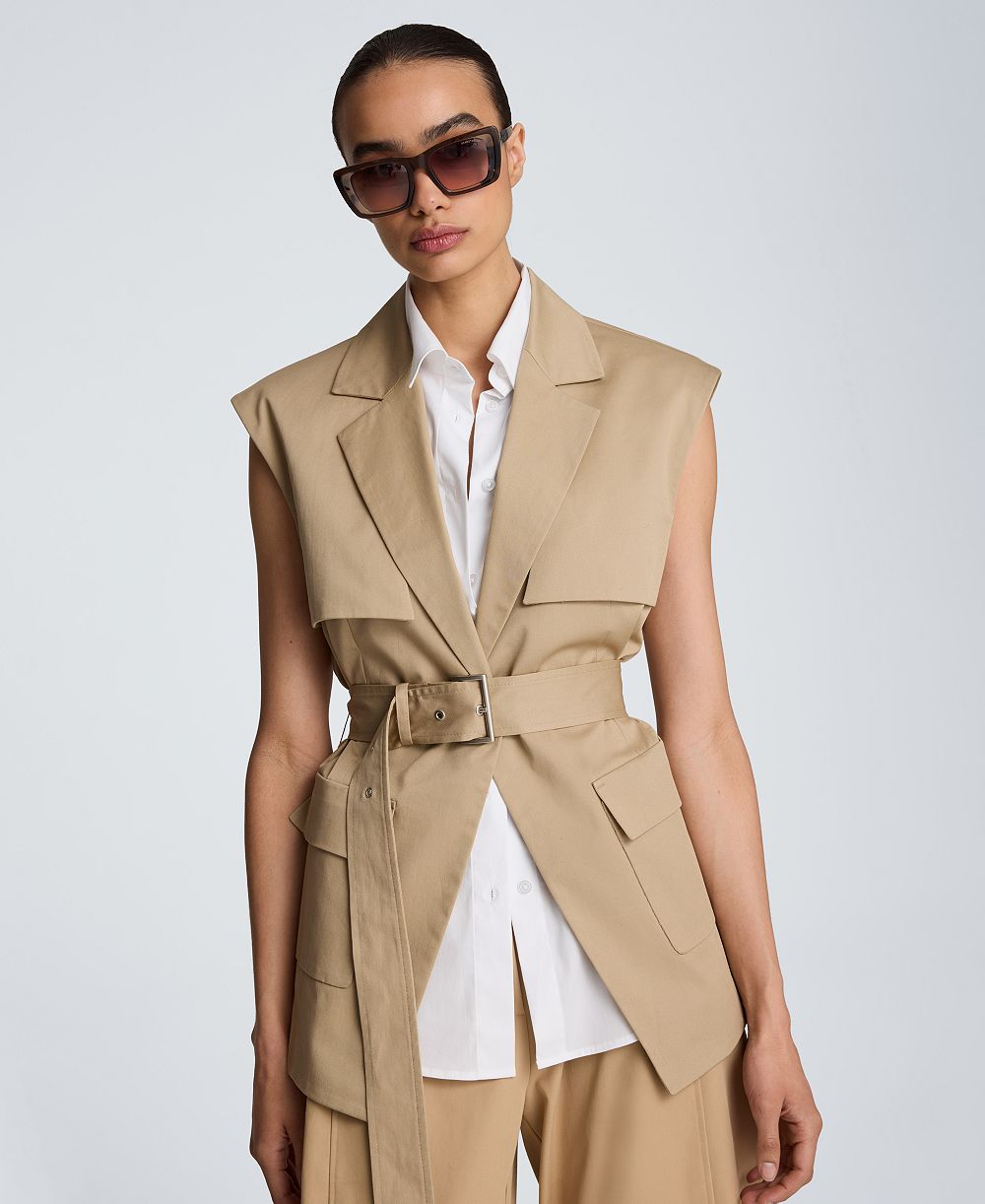 Kenneth Cole Women's Belted Notch Collar Vest