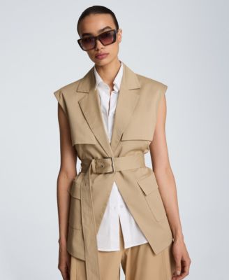 Женский жилет Kenneth Cole с поясом и воротником Notch Collar