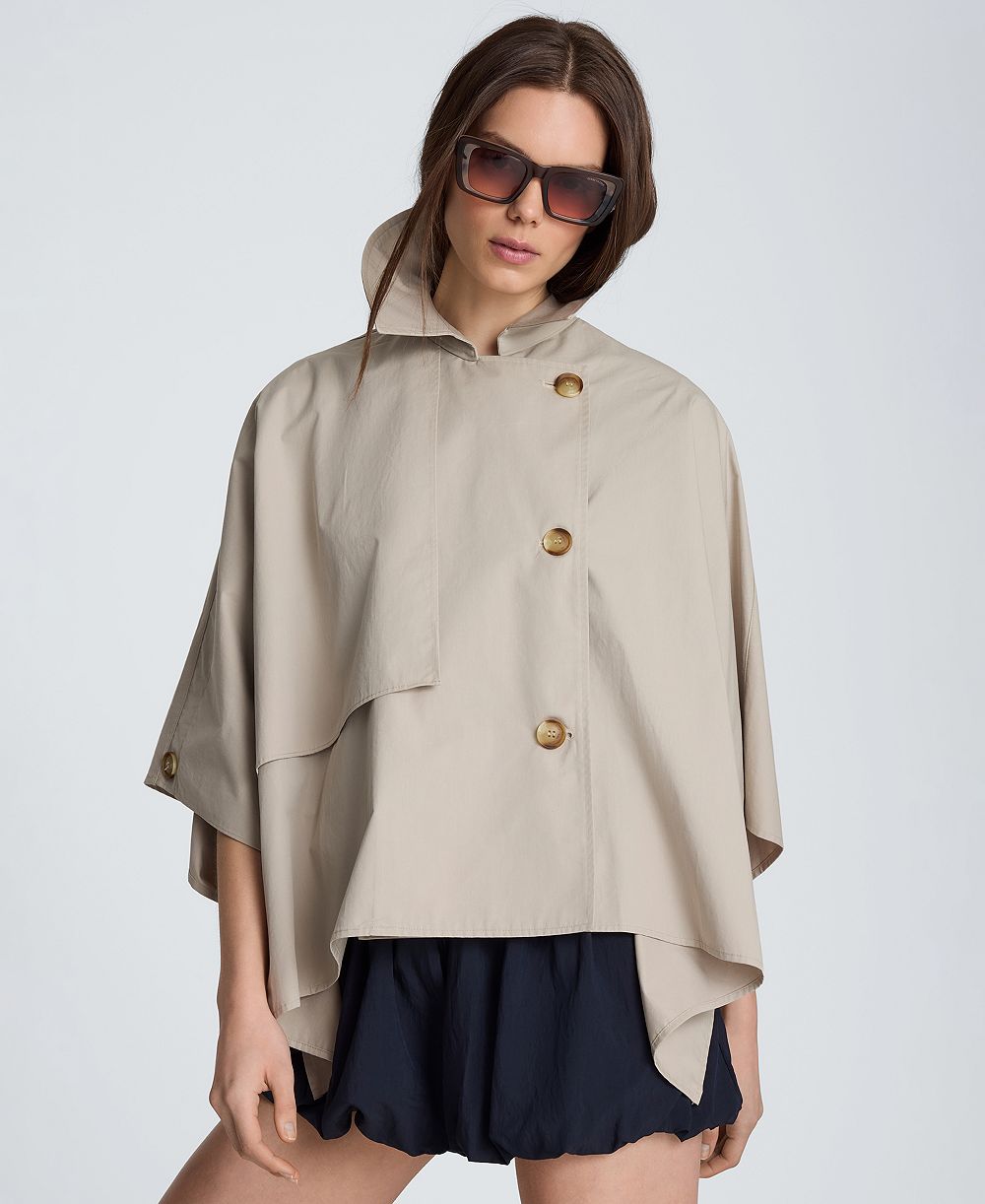 Kenneth Cole Women's Notch Collar Trench Cape Jacket