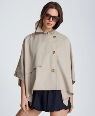 Kenneth Cole Women's Notch Collar Trench Cape Jacket