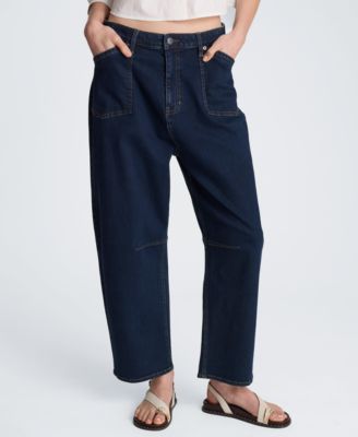 Kenneth Cole Women's High-Rise Barrel Leg Jeans