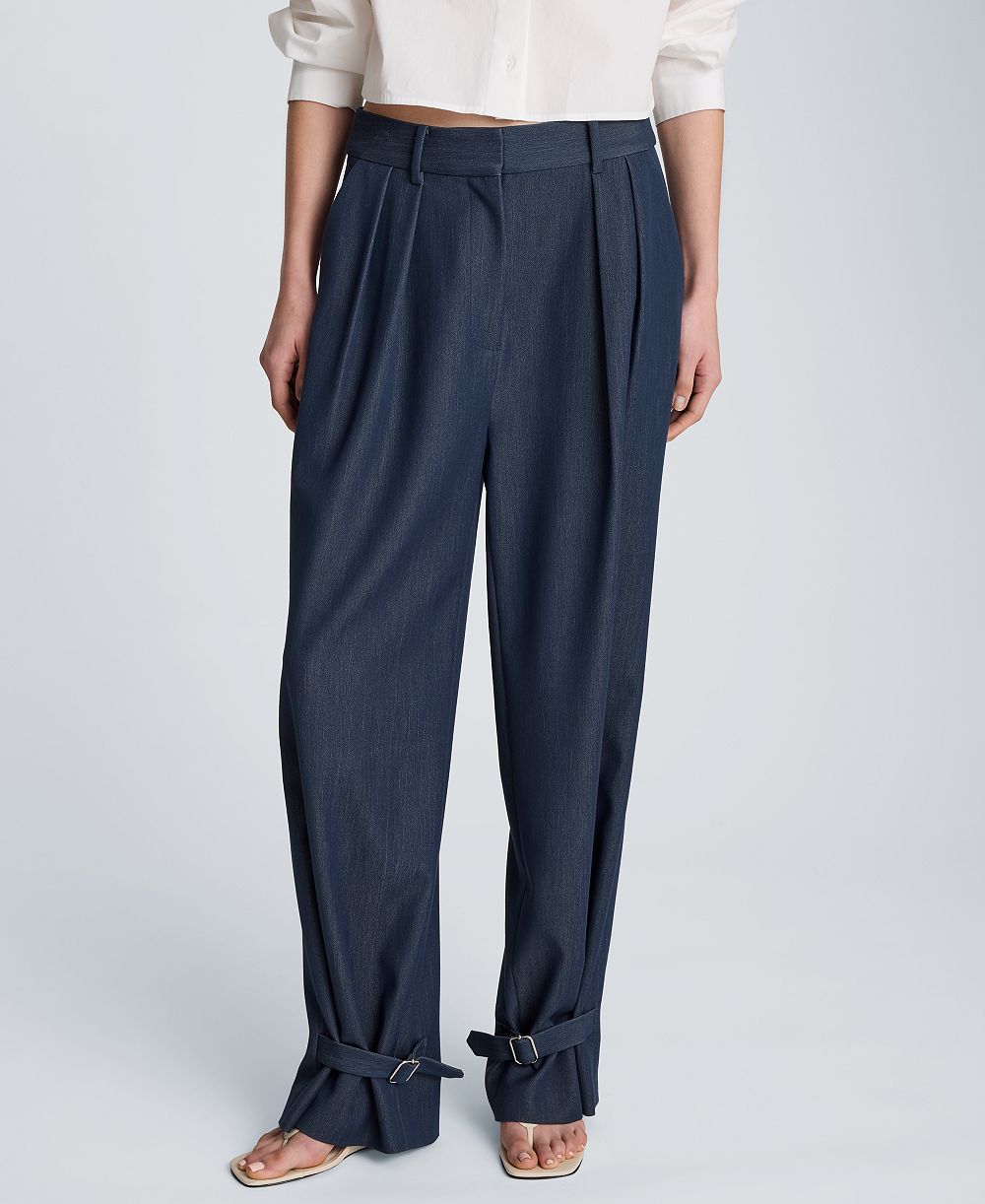 Kenneth Cole Women's High-Rise Belted Cuff Pants