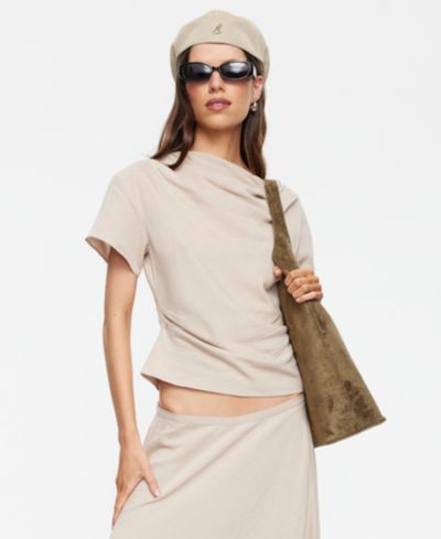 Lioness Women's Linen Halcyon Short-Sleeve Asymmetric Top