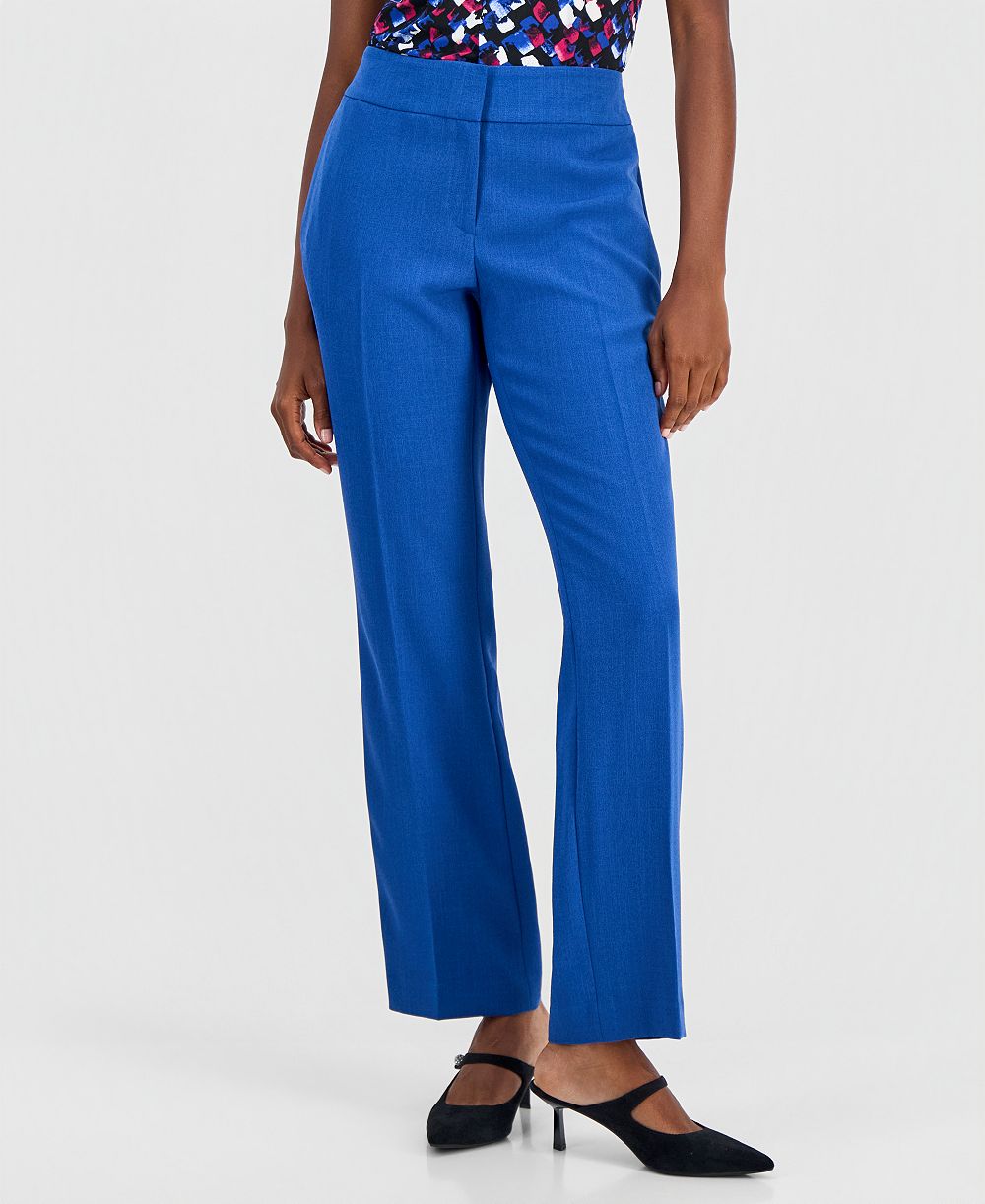Kasper Women's Ava Straight-Leg Press-Pleat Pants, Regular & Petite