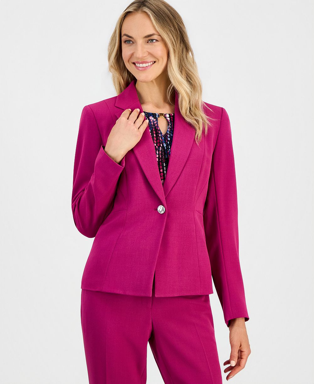 Kasper Женский однобортный блейзер Notch-Lapel Regular & Petite