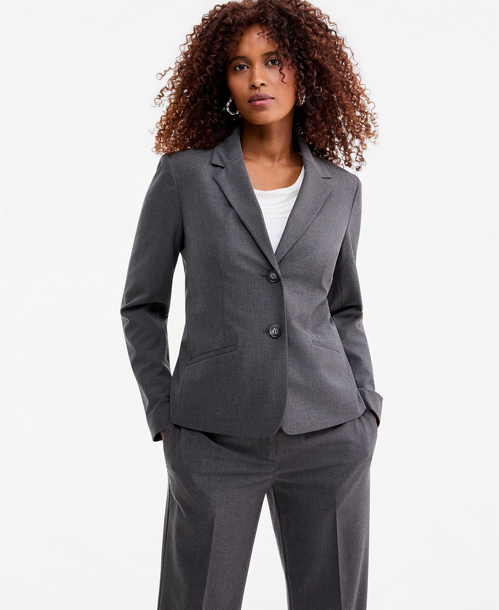 Kasper Women's Machine Washable Two-Button Blazer, Regular & Petite