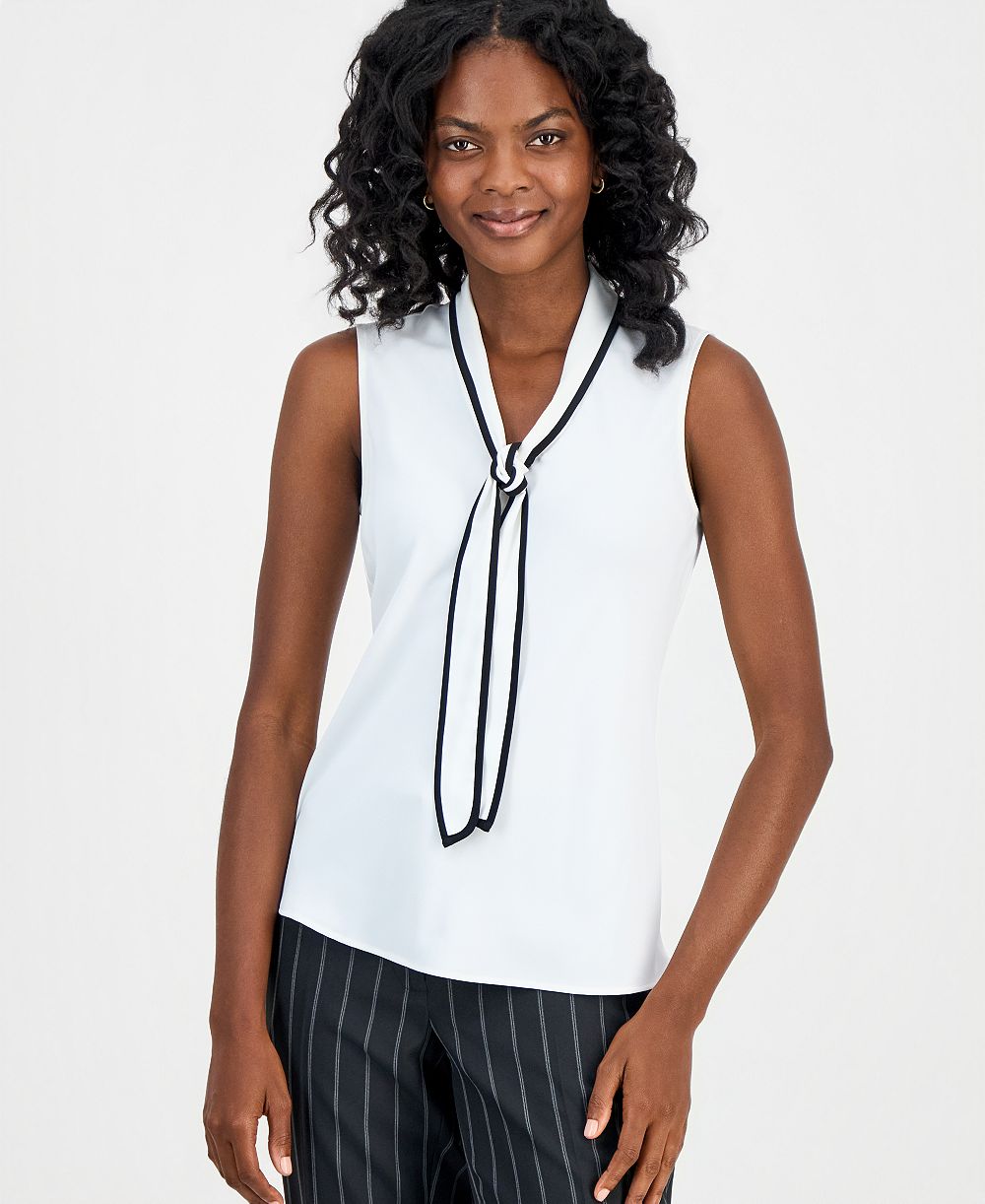 Женская блузка Kasper Tie-Neck Sleeveless