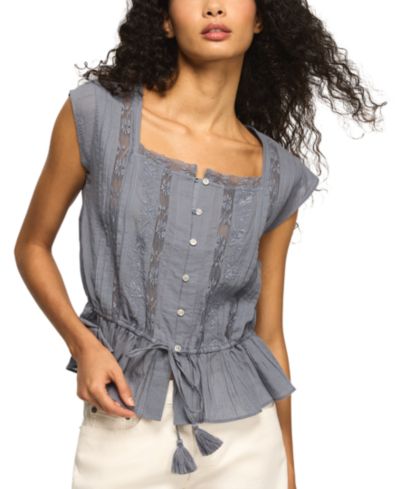 Топ Lucky Brand Women's хлопковый с квадратным вырезом