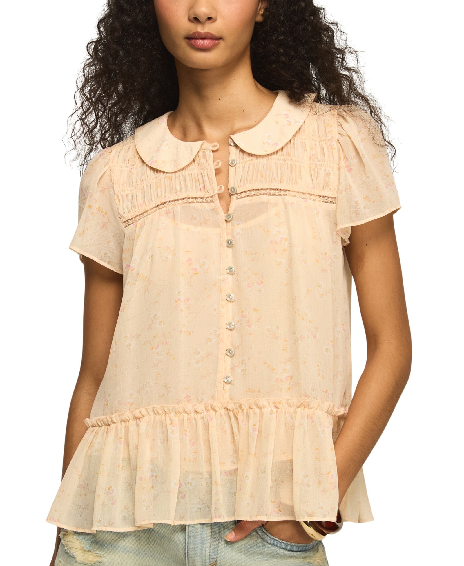 Женский топ Lucky Brand Peter Pan Collar Swing