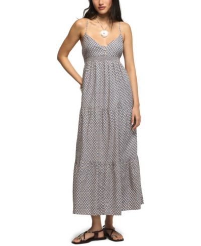 Lucky Brand Women's Printed Ruched Waist Midi Dress