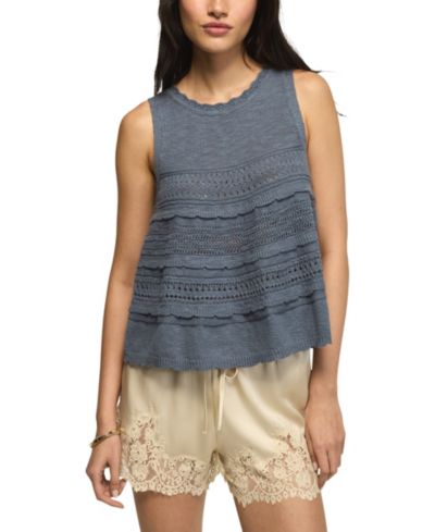 Женский трикотажный топ Lucky Brand Tiered Ruffle Crewneck