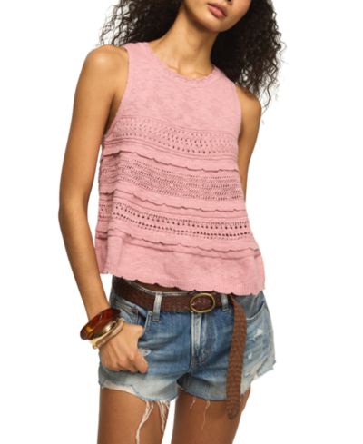 Женский трикотажный топ Lucky Brand Tiered Ruffle Crewneck