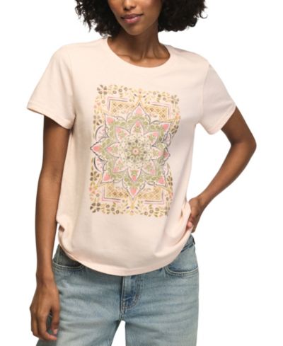 Lucky Brand Women's Strawberry Mandala Printed Classic Crewneck T-Shirt