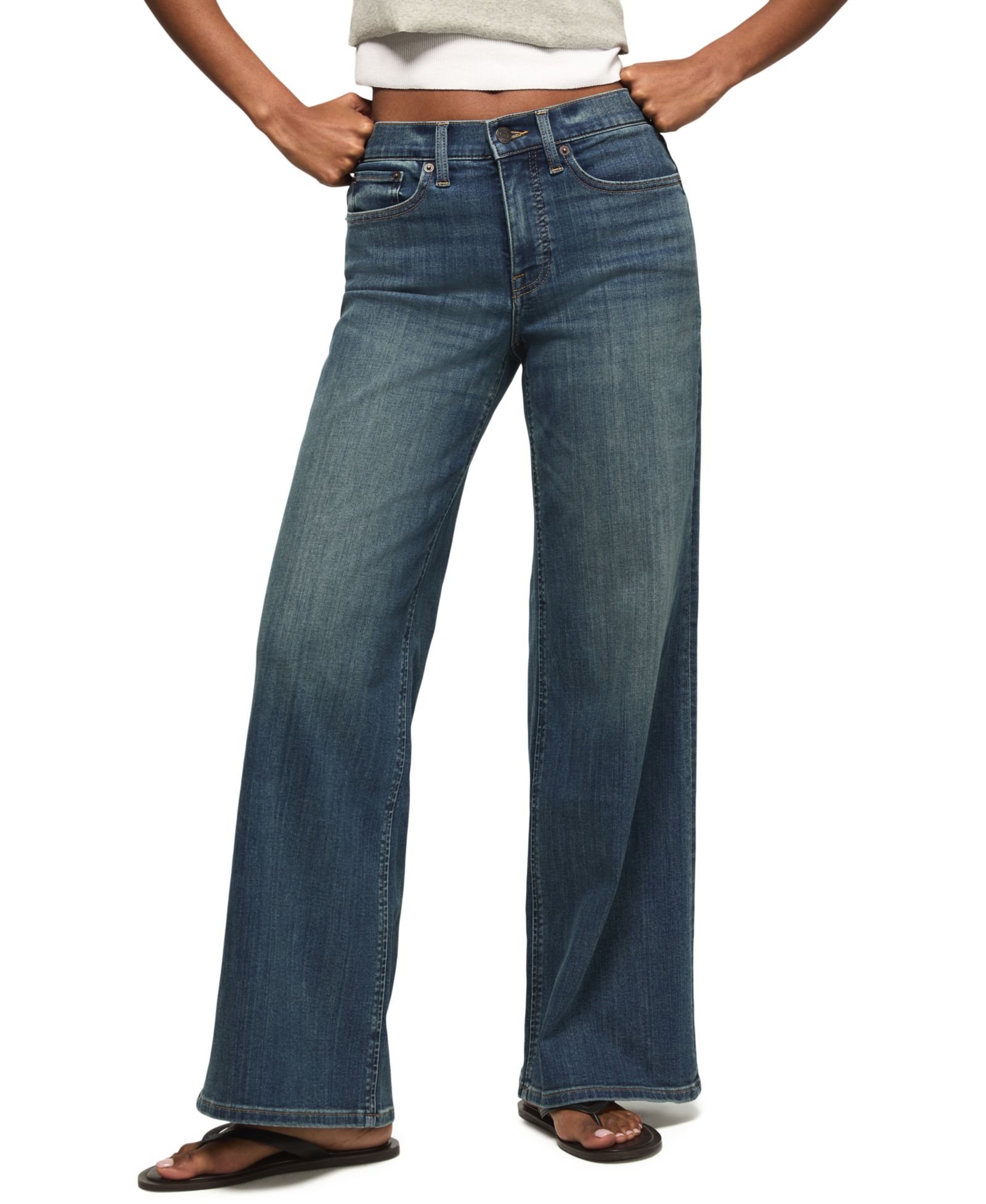 Lucky Brand Женский джинсы Stevie High-Rise Wide-Leg