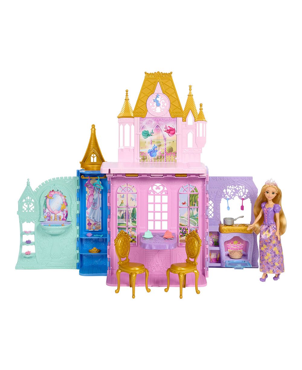 Игровой набор Disney Princess Rapunzel Close & Carry Castle с куклой и пятью игровыми зонами, портативный, возраст 3+