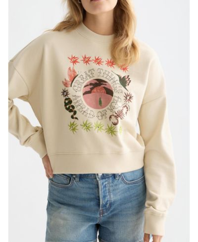 Женский свитшот SCOTCH & SODA Artwork, свободная посадка, Fog, XS