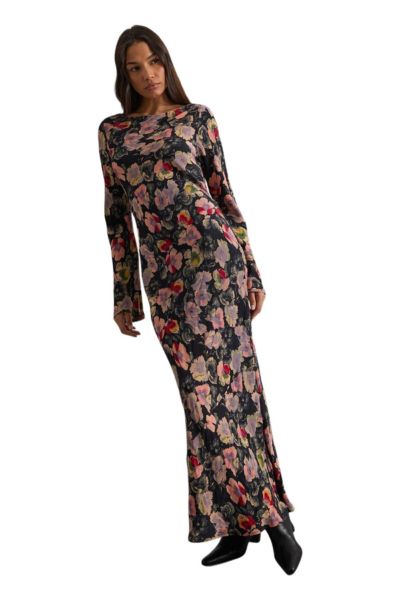 Warehouse Women's Floral Bias Cut Scoop Back Midaxi Dress