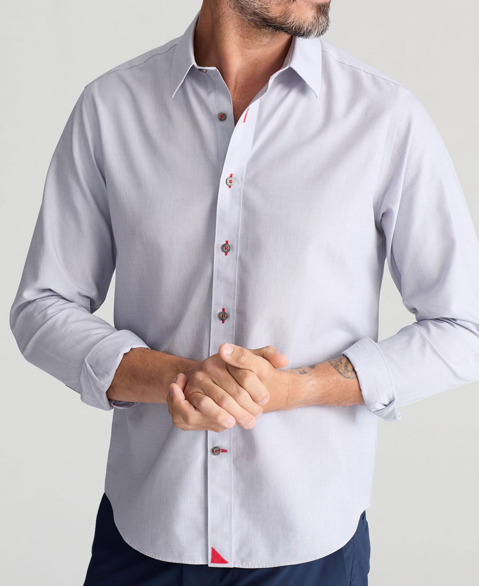 UNTUCKit Men's Regular Fit Long Sleeve Wrinkle Free Rubican Shirt