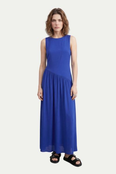 Warehouse Women's Dropped Waist Chiffon Tiered Maxi Dress