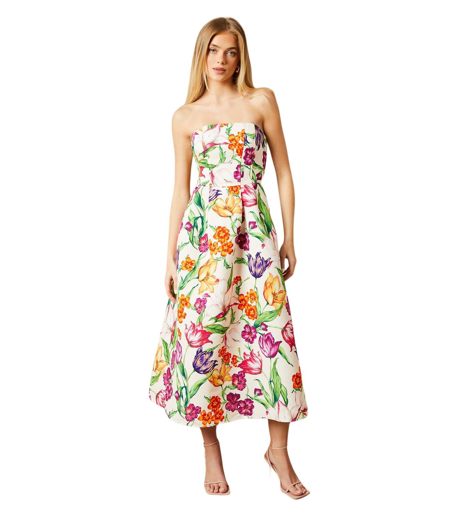 Женское миди-платье Oasis Floral Twill Strapless