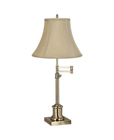 360 Lighting классическая настольная лампа с регулируемой высотой 36" Antique Brass Imperial Bell Shade