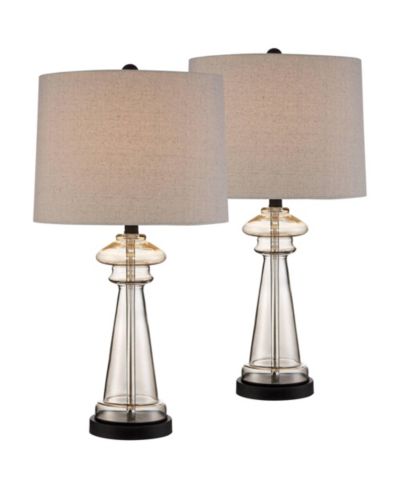 Набор из 2-х настольных ламп 360 Lighting Traditional Champagne Glass Drum Shade