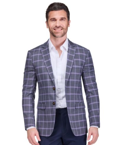 Мужской приталенный блейзер в клетку Gino Vitale Sportcoat Blazer