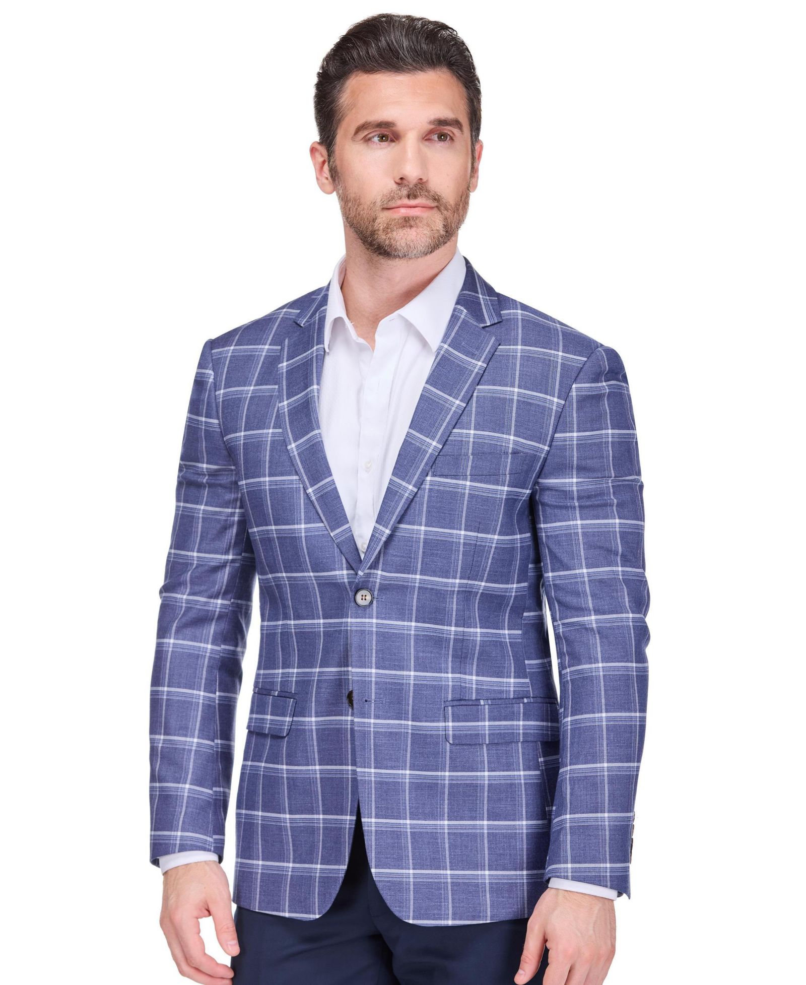 Gino Vitale Men’s Plaid Slim Fit Sportcoat Blazer
