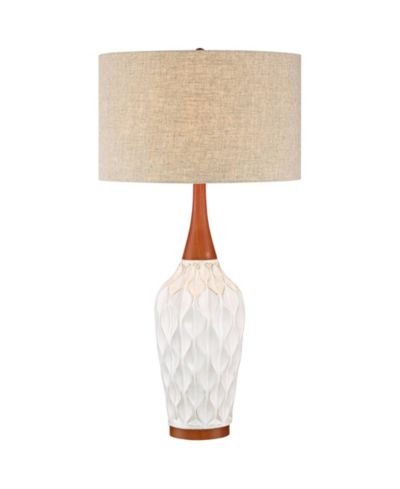 360 Lighting Mid Century Modern Table Lamp with Dimmer 30" Tall Ceramic Shade for Bedroom Bedside