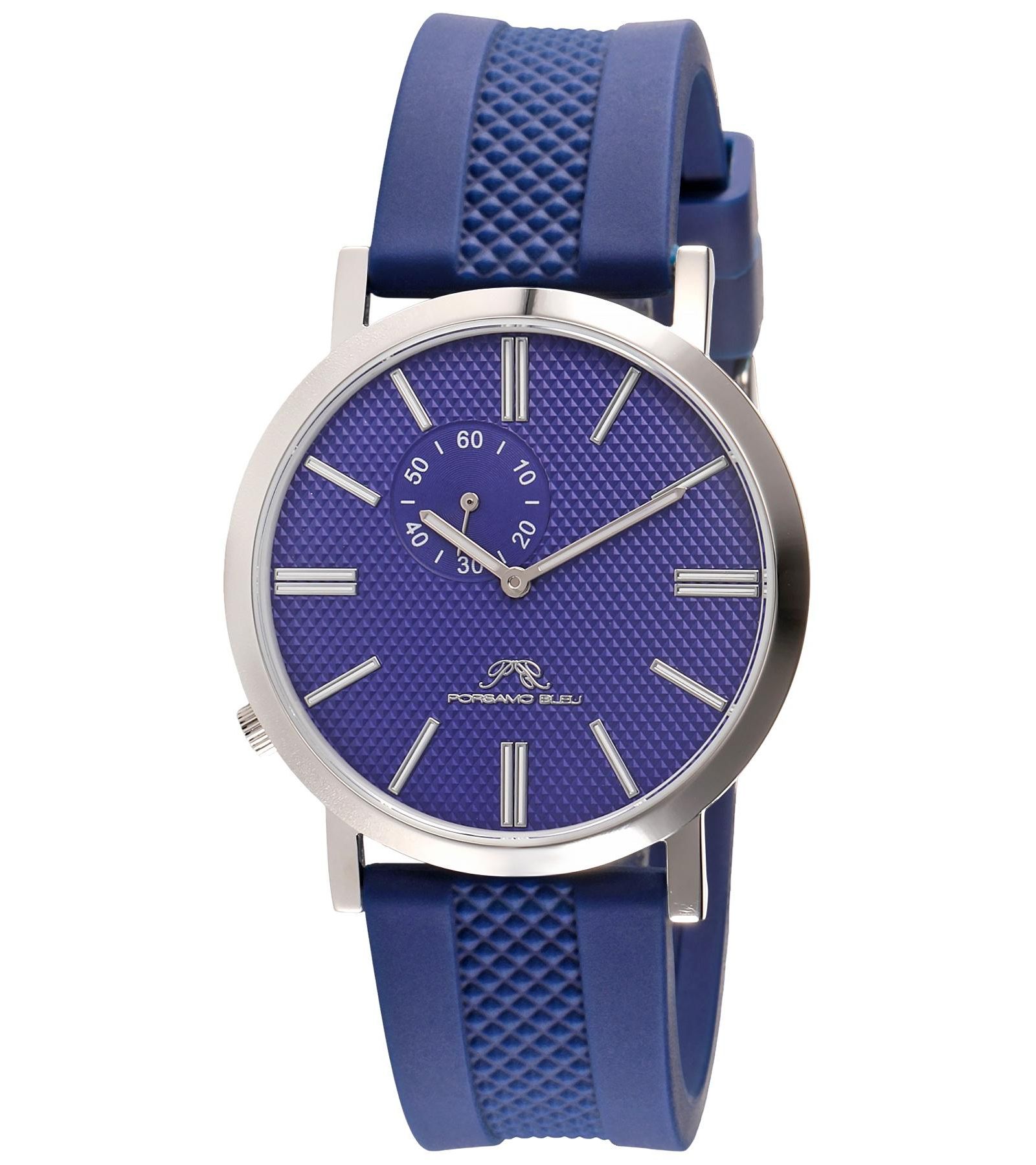 Мужские часы Porsamo Bleu Bennett Round Blue Silicone Strap 40 mm